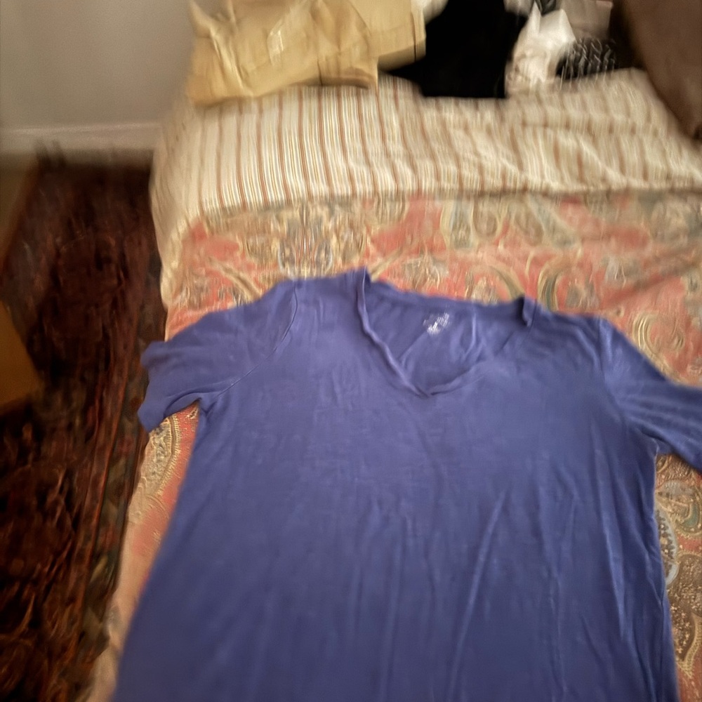 Banana Republic Blue, Yellow, and Cream V-Neck Tees